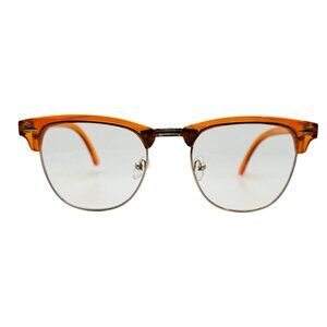 6039 | Orange Clear Lens Browline Glasses